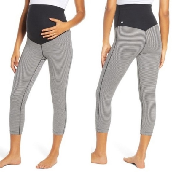 Pants - Zella- Maternity Striped Crop Active Leggings